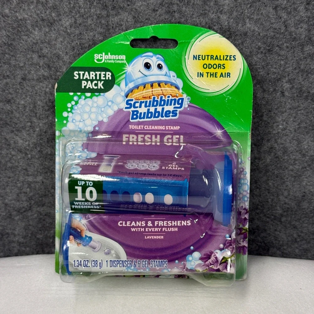 Scrubbing Bubbles Fresh Gel Toilet Cleaning‎ Stamp Starter Pack Lavender
